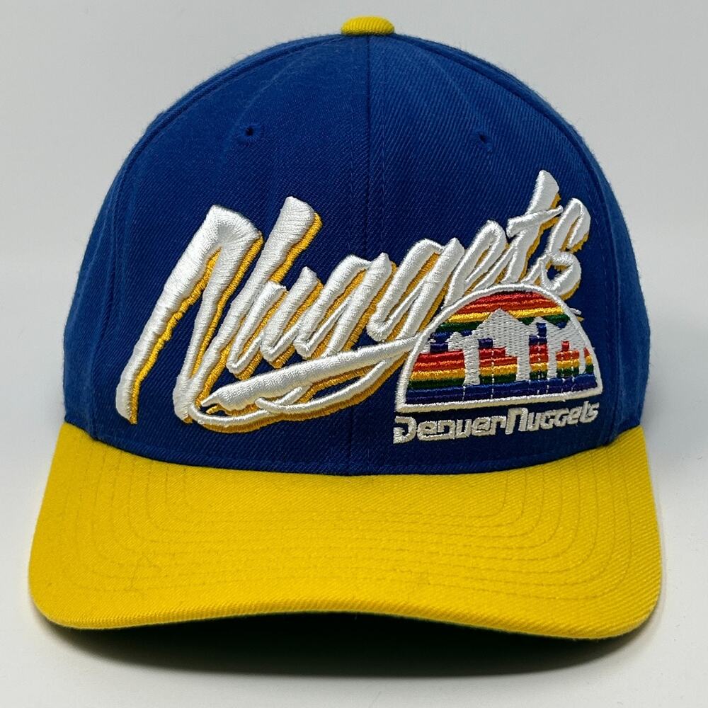 Denver Nuggets Script Wool Hat Baseball Cap Blue Mitchell & Ness Snapback NBA